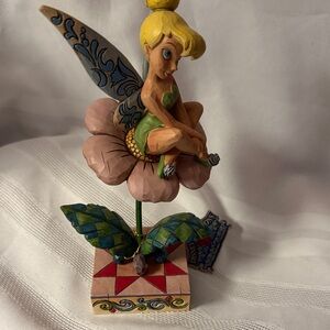 Jim Shore Tinkerbell on Pink Flower Sculpture